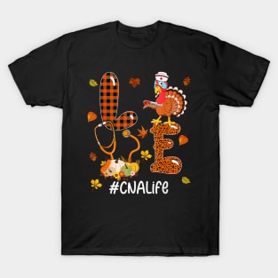 Thanksgiving Turkey with Stethoscope Nurse Pumpkins T-Shirt